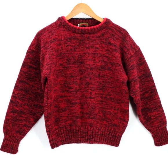 Vintage Boston Traders Wool Sweater Women's Red Pullover Knit Long Sleeve Sz XL - Picture 1 of 9
